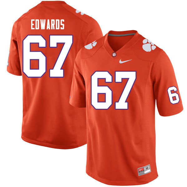 Men #67 Will Edwards Clemson Tigers College Football Jerseys Sale-Orange